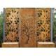 Corten Steel Garden Ornaments Oak Tree Design , Laser Cut Fence Panels