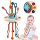 Baby Sensory Montessori Silicone Toy Travel Pull String Activity Toy for Toddlers