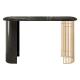 Iron And Stainless Steel Black Console Table With Marble Top