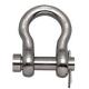 STAINLESS STEEL 316-NM ANCHOR SHACKLE W/ROUND PIN