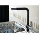 ROVATE Black Single Handle Kitchen Sink Faucet Brass Body Contemporary Design