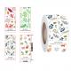 Plant Flower Pattern Rectangular Adhesive Label Sticker 40*100mm for Gift Box