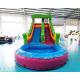 Multi Color Backyard Palm Tree Jumping Bouncer Water Slide