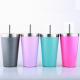 20 oz Custom private label stainless steel double wall bubble tea reusable cup with straw