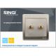 Champagne gold stoving narnish technology wall plate: Keystone Jack - 3.5mm two way Stereo Audio Block Connector