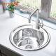 Stainless Steel Single Bowl Composite Kitchen Sinks , Brushed Round Composite Sink