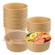 Custom Disposable Food Salad Packing Containers Takeaway Kraft Paper Bowls with Matt Lamination
