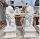 Entrance Marble Lion Statues Garden Life Size White Stone Carvings And Sculptures Decorative Outdoor