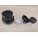 Black Cap Small Plastic Jars , Plastic Makeup Containers For Powder Storage