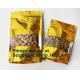 3 Side Seal Metallized Foil Inside Stand Up Zipper Plastic Bags/ Glossy Gold Printing Flat Foil Pouch Bagease Bagplastic