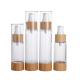 vacuum pump lotion bottle 30ml 50ml plastic airless pump bottle with bamboo lid