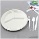 Biodegradable Sugarcane 10 Inch 3-Compartments Plate-HeavyDuty Plate, Natural Disposable Bagasse Plate for Party,Picnic
