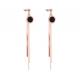 Fashion Jewelry Stainless Steel Tassel Earrings for Women Rose Gold Color Plating Black Stud Earring for Girl