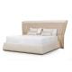 Italian Modern Bedroom Furniture Sets Solid Wood Frame Comfortable Upholstered Bed