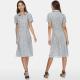 2018 New Boho Style Women Short Sleeve Linen Liberty Print Vintage Midi Beach