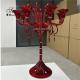 ZT-524 Luxury crystal glass red candelabras for wedding centerpieces
