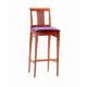 Antique Oak Wood Square Cushion Hotel Bar Stools With Round Back