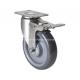 110mm Diameter Stainless Steel Plate Brake PU Caster S5425-75 for Industrial Machinery