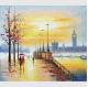 Hand Painted Paris Oil Painting Acrylic  Scenery Building Eco Friendly For Wall Deco