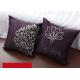 Luxury Flowers Square Pillow Covers Pattern Embroidered Purple Throw Pillows