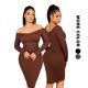 2023 Women's Deep V Neck Seamless Body Shaper Dress for Waist Trimming and Bodycon Fit
