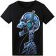 Music Light Up LED T Shirt With Silk Screen Printing Pattern Skeleton