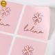 Custom Design Pink Square Paper Sticker For Seal Tissue Paper