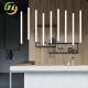 Modern Linear Pendant Lighting Fixture - Acrylic White Tubes Suspended from Ceiling For Kitchen Island Dinner Room