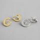 Lanciashow 925 Solid Silver Jewelry Hoop Earrings Geometric Circle Hoop Style