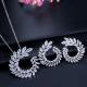 Fashion CZ Necklace Pendant Bridesmaid Gift CZ Crystal Necklace and Earring Sets Big Wedding Jewelry Sets