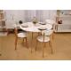 White Round Solid Wood Dining Table Sets Wooden Table And Chairs Simple Style