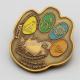 Personalized bear palm print badges custom made, painted metal brooch, antique medallion custom, zinc alloy badge