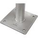 Floor Mount Base Plate in Steel and Stainless Steel with Custom Manufacturing Service