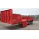 Flatbed trailer with fence，4 axle flatbed trailer with high sidewall with2 pcs tire carrier,cargo transport semitrailer
