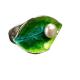 Fashion Women 925 Sterling Silver Colorful Enamel Ring with Pearl (R6050601)