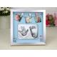 Square Baby Photo Frames , Baby Hand And Footprint Box Photo Frames