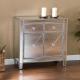2 drawers silver mirrored nightstand 2 doors end table corner table for bed room