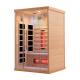 1750W Red Cedar 2 Person LED Light Infrared Sauna With Wood Color