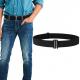 Flat Elasticated Belts Mens Invisible 115cm Black Zinc Alloy Buckle