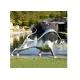 Contemporary Decoration Matt Stainless Steel Bull Sculpture With Size 180cm Length