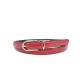 Simple Fashion Ladies Red Split Leather Belt Alloy Buckle 1.4cm Width