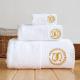 Custom Logo Hotel Towel Set Broad Stripe Coral Velvet 35*75cm 70*140cm Soft Absorbent