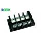High Current Terminal Connector Block 18.0mm 600V Black PC Screw Mount Connector