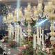 ZT-394 wedding decoration 6 arms  cut glass cup tall gold color  candle holder candelabras