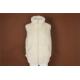 Soft Touch Utility Gilet Vest White Knitted Hem Ladies Fur Vest