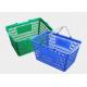 Recycle Plastic Hand Held Shopping Baskets , Durable Grocery Blue Storage Shopping Basket