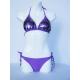 Custom two piece purple with purple sequin polyester swim suit size XXL , S , M  for women