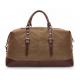 Casual Coffee Men'S Leather Canvas Travel Duffel Bags