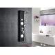 Black Tempered Glass Waterfall Shower Panel , ROVATE Massage Shower Panel