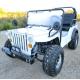 White Mini Gas Golf Cart Jeep ELITE Edition Lifted With Custom Rims And Fender Flares